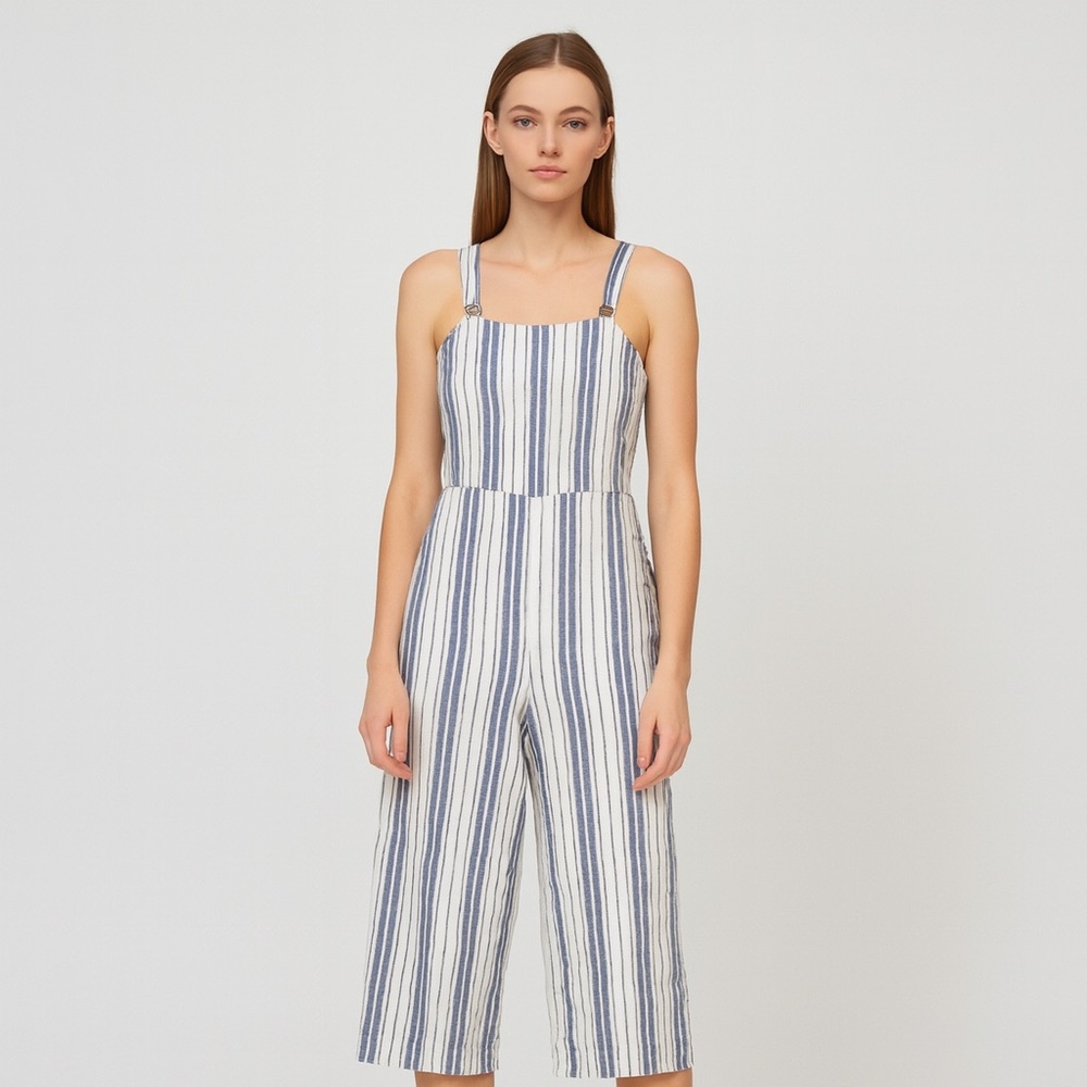 Gypsies & Moondust Blue and White Striped Jumpsuit